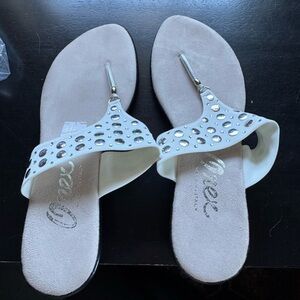 Onex Cream Sandals with Silver Accents